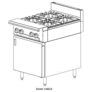  Vulcan Hart V Series Heavy Duty 24 Gas Range W/ Cabinet 