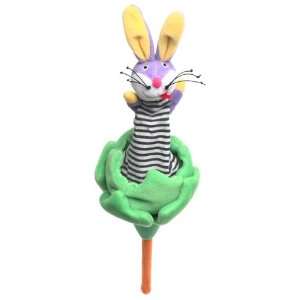 Hoopla Rico Rabbit Stick Lollipuppets Marionnette in flower  Toys 