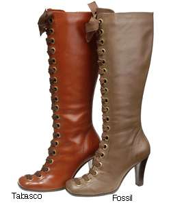 Bronx West Womens Knee High Lace Up Tie Boots  