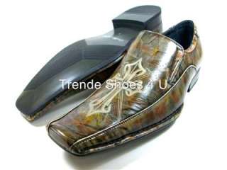 ALDO Mens Brown Cross Design Dress Casual Shoes NIB  