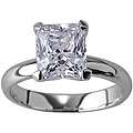 Silvertone Princess CZ Bridal inspired Solitaire Ring