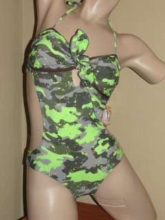 Womens Size XS Monokini OP Swimsuit CAMO Print NWT  