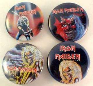 IRON MAIDEN 1980s Pinback Buttons Pins Badges 11 Different  