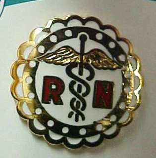 RN Registered Nurse Scalloped Medical Emblem Pin NIB  