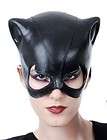 BLACK PVC CAT WOMAN LEATHER LOOK HEAD MASK COSTUME