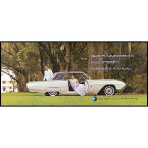  1963 Ford Thunderbird Owners Manual Reprint Ford Books