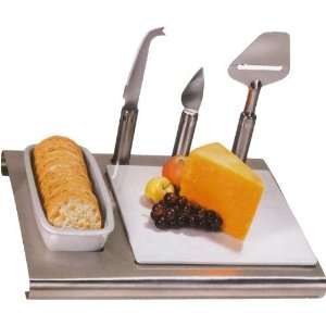  Oggi 6 Piece Porcelain And Stainless Cheese & Cracker 