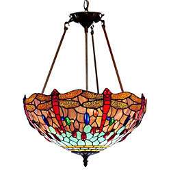 Tiffany style Dragonfly Stained Glass Chandelier  
