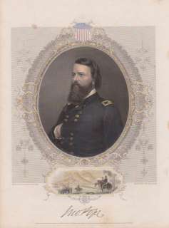   General John Pope 1864 Hand Colored Engraving Battle Cedar Mountain