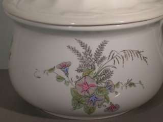Antique Victorian Chamber Pot Flowered with Lid Unique  