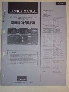 Sansui Service Manual~DA E90/E70 Cassette Amplifier  