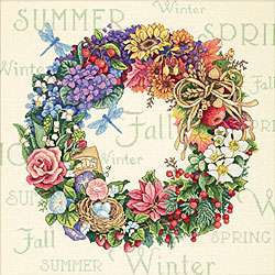 Wreath Of All Seasons Counted Cross Stitch Kit  