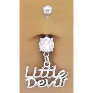  Cz Little Devil Dangle Belly Navel body jewelry piercing 