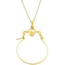 14k Gold Charm Holder Necklace  