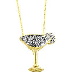10k Gold 1/10ct TDW Diamond Margarita Necklace  