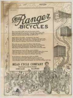 1900 to 1923 Mead   Ranger Bicycle Catalogs on CD  