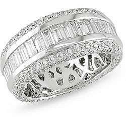 18k White Gold 3ct TDW Diamond Eternity Ring (F G, VVS VS)   