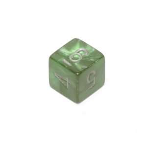  Chessex Velvet 16mm d6 Dice with numbers, Green with gold 