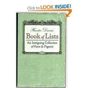  Hunter Davies Book of Lists An Intriguing Collection of 
