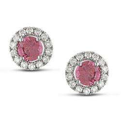 14k White Gold 1/2ct TDW Pink and White Diamond Earrings (G H, SI1 