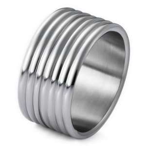  STUNNING MEM Solid Stainless Steel Ring Size 8 Justeel 
