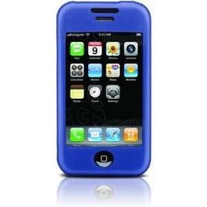 Dark Blue   iPhone 1st Gen (NOT for iPhone 3G) Silicone Case w/ Screen 