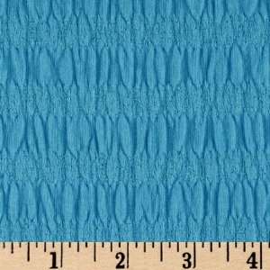  45 Wide Smocked Stretch Jersey Knit Turquoise Fabric By 