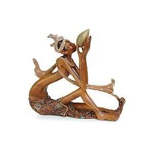  Wood statuette, Conch Shell Trumpeter