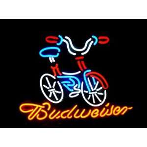  Budweiser Bicycle Real Glass Tube Neon Sign17 X 13
