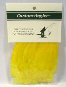 Custom Angler Strung Saddle Fly Tying Feathers Yellow  