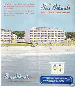 60s SEA ISLANDS MOTEL Myrtle Beach SC Brochure  