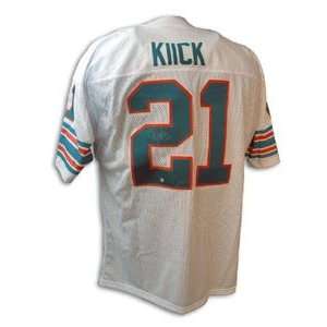 Jim Kiick Signed Miami Dolphins Throwback White Jersey   17 0