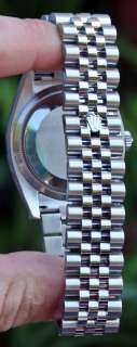   STEEL MENS DATEJUST WATCH WARRANTY BOX & PAPERS PINK DIAL 2012  