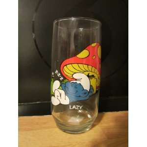  Vintage 1982 1983 Lazy Smurf Glass 