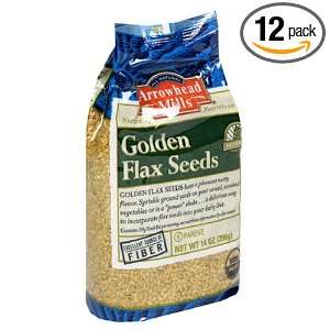 Arrowhead Mills Organic Golden Flax Seeds, 14 Ounce Bags (Pack of 12 