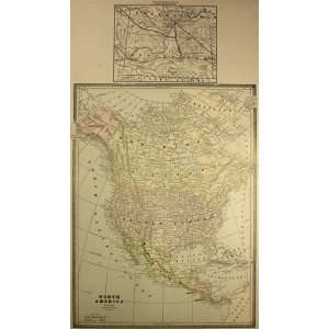 Cram map of North America and Saskatchewan (1895) Office 