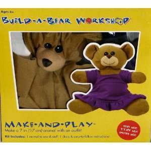   Make   And   Play 7 Brown Bear with Purple Dress Butterscotch Toys