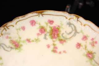 Haviland & Co France Gilded Pink Floral Plate  