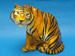 VINTAGE HAND PAINTED CERAMIC TIGER * MADE IN ITALY *  