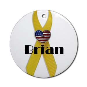  Military Backer Brian (Yellow Ribbon) Ornament (Round 