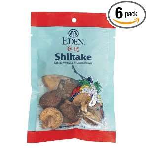 Eden Shiitake Mushrooms, Whole Dried, 0.88 Ounce Packages (Pack of 6 