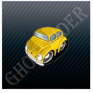  Old Volkswagen Beetle Yellow Model Sticker Decal 
