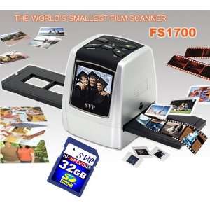 SVP FS1700(with 32GB) Silver Digital Film Scanner w/ 2.4 Build in LCD 