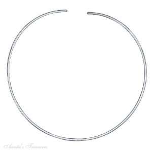   Sterling Silver 16 Open Half Round Choker Collar Necklace Jewelry