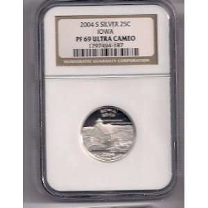  2004 S SILVER PROOF IOWA STATE QUARTER NGC PF69 ULTRA 