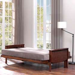 All Wood Futon Set with Table Arm and Mattress  