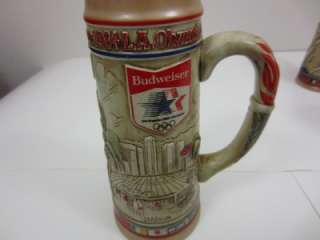 Nice Budweiser Lot 3 Olympic Beer Steins Collection Set 1984  