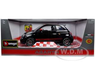 Brand new 118 scale diecast model car of 2008 Fiat 500 Abarth Black 