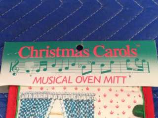 Christmas Carols Musical Oven Mitt Grandma and Child Baking Cookies 