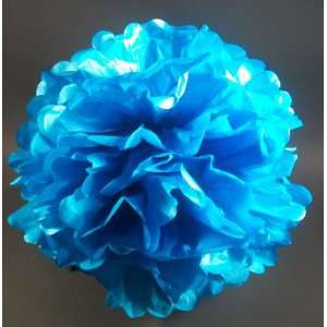 Turquoise 12 Tissue Pom Poms Paper Flower Balls   Wedding Bridal Baby 